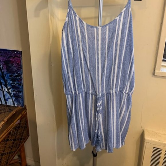 Blue Stripe Cover-Up Romper Hawaiian Tropic - Picture 1 of 5